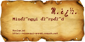 Misángyi Árpád névjegykártya